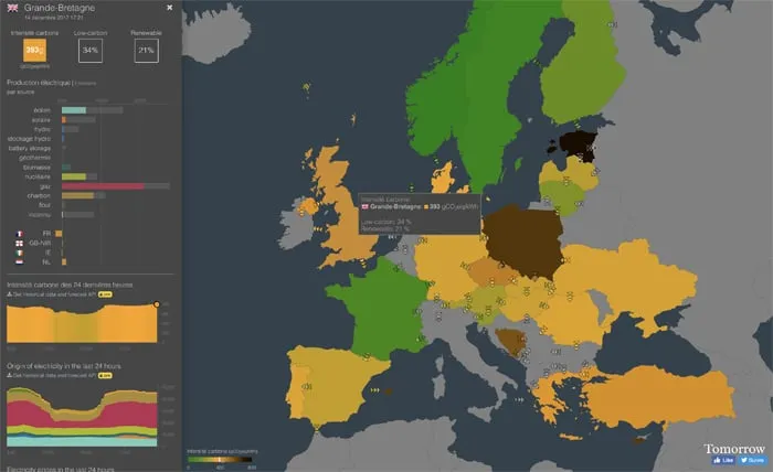 Electricity Map de Tomorrow