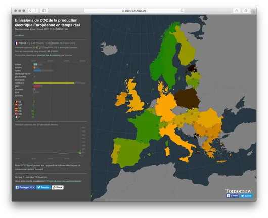 Carte Electricitymap