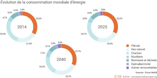 Évolution de la consommation d’énergie primaire dans le monde