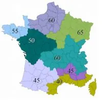 La Cep max (en kWh/m2/an) est modulée en fonction de la localisation géographique