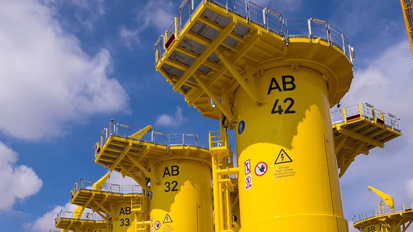 Bases des éoliennes du parc d'Arkona