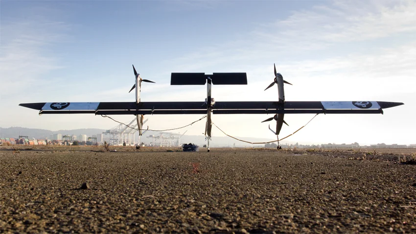 Le volume de matériaux nécessaires à la construction d’une éolienne de ce type est 90% plus faible que pour une éolienne conventionnelle. (visuel : ©Makani Power)
