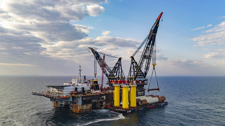 Thialf grue pour parc eolien