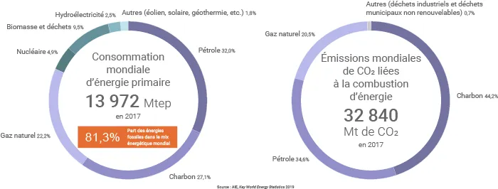 Mix énergétique mondial en 2017