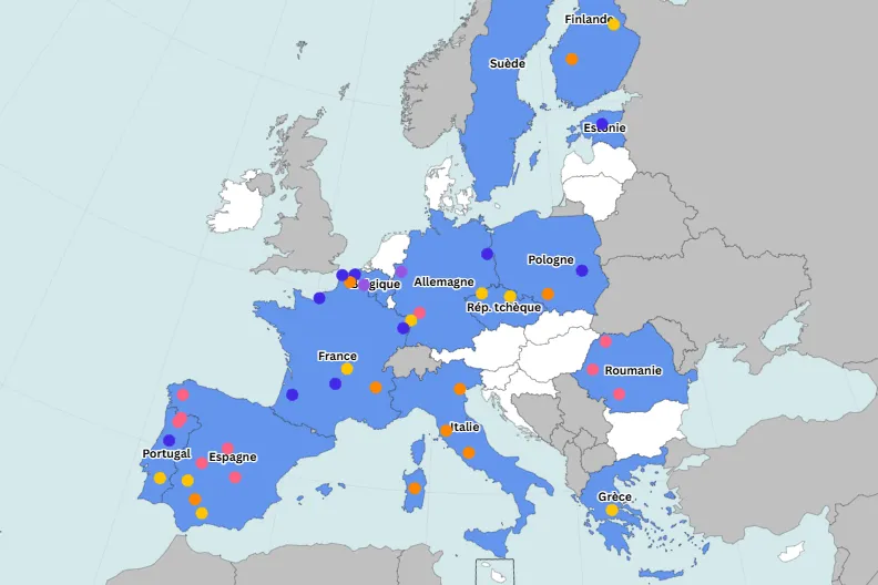Carte des projets labellisés