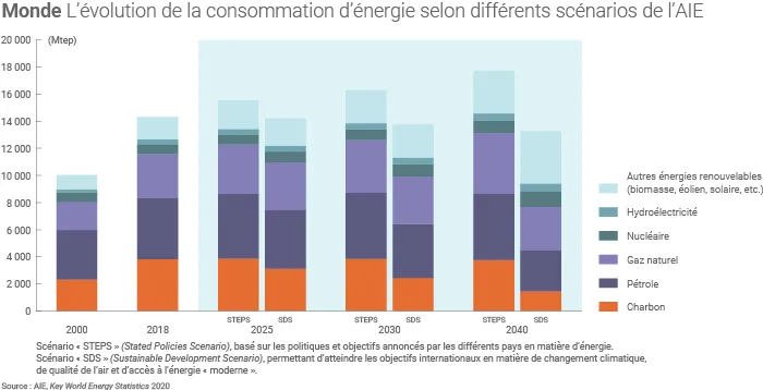 Évolutions possibles du mix énergétique mondial