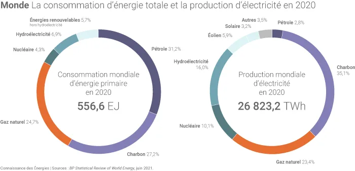 Mix énergétique et mix électrique en 2020