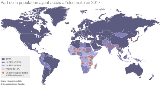 Carte de l'accès à l'électricité