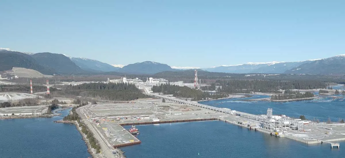 Vue du projet LNG Canada d'exportation de GNL
